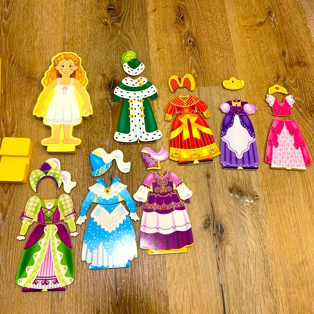 Melissa & Doug Dress-Up Wooden Doll Set Royal Princess Puzzle